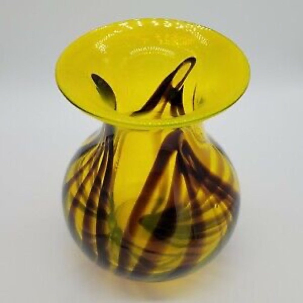 Vintage amber glass vase